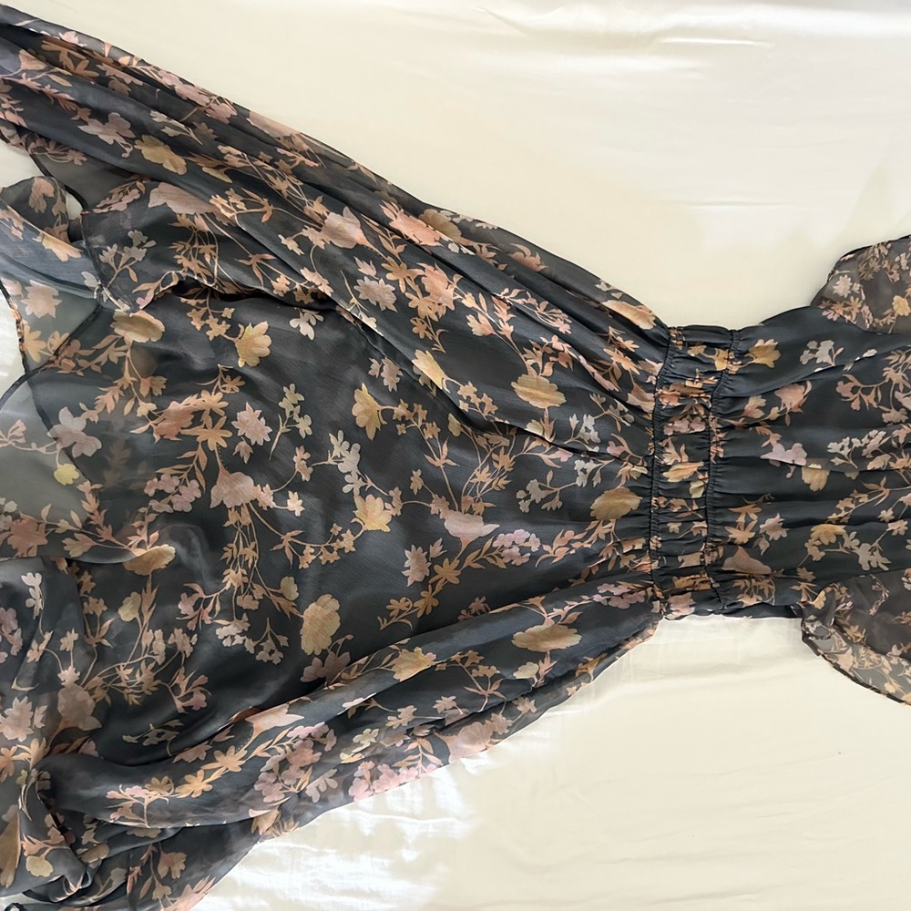 Brown Tan Ruched Off the Shoulder Maxi Dress